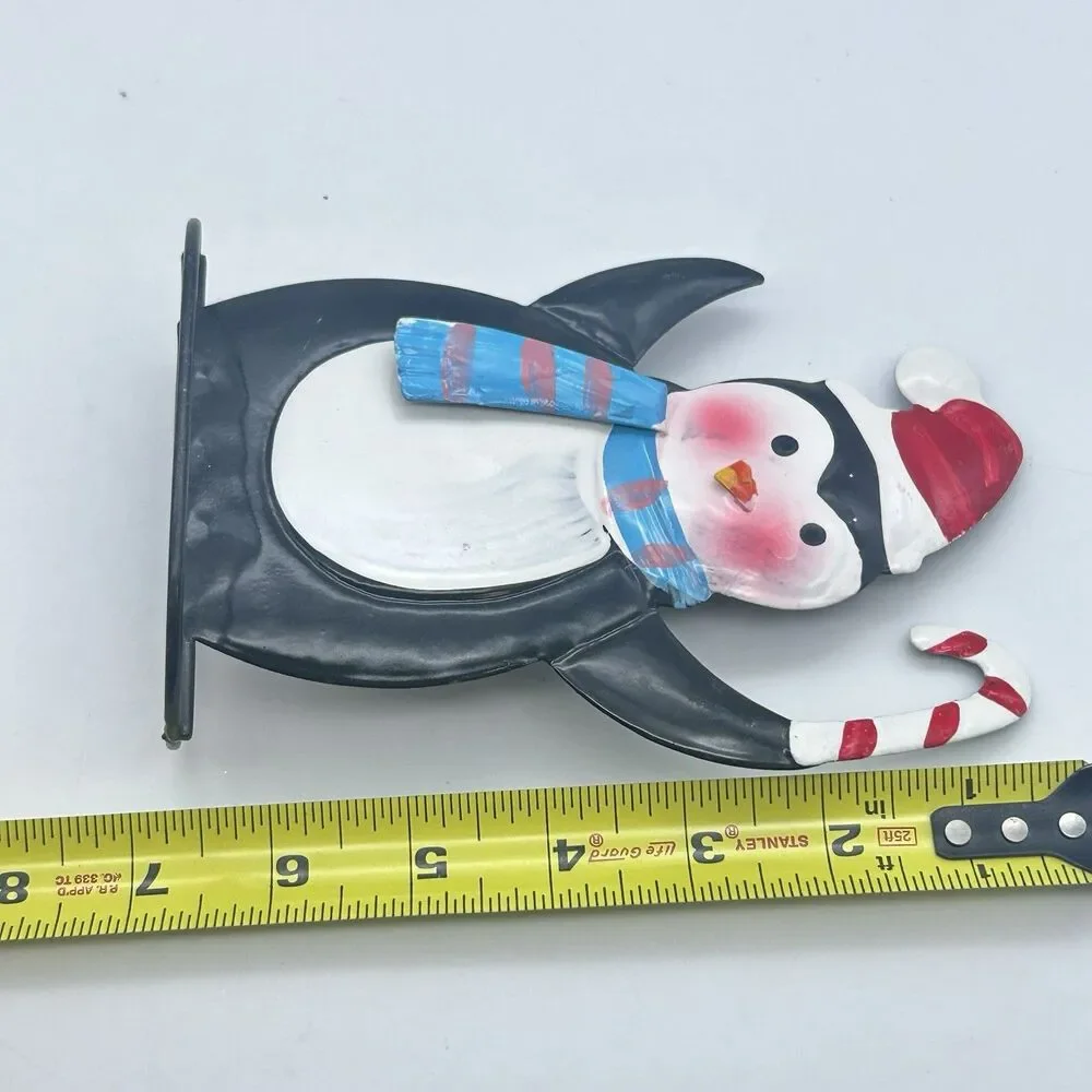 Lot of 3 Metal Christmas Decor Penguin Snowman Reindeer Holiday Tabletop Figures